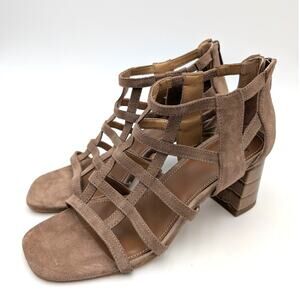 Donald Pliner Poeme Block Heel Sandal Women's Tobacco Brown Size US9.5M EU40